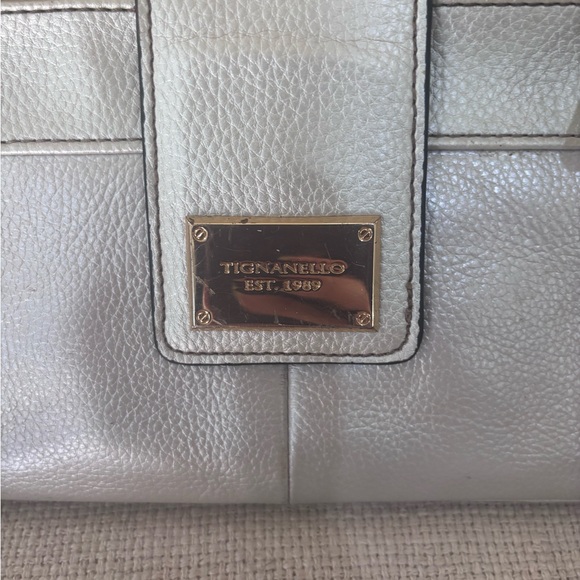 Tignanello Metallic Silver Shoulder Bag - Picture 1 of 11